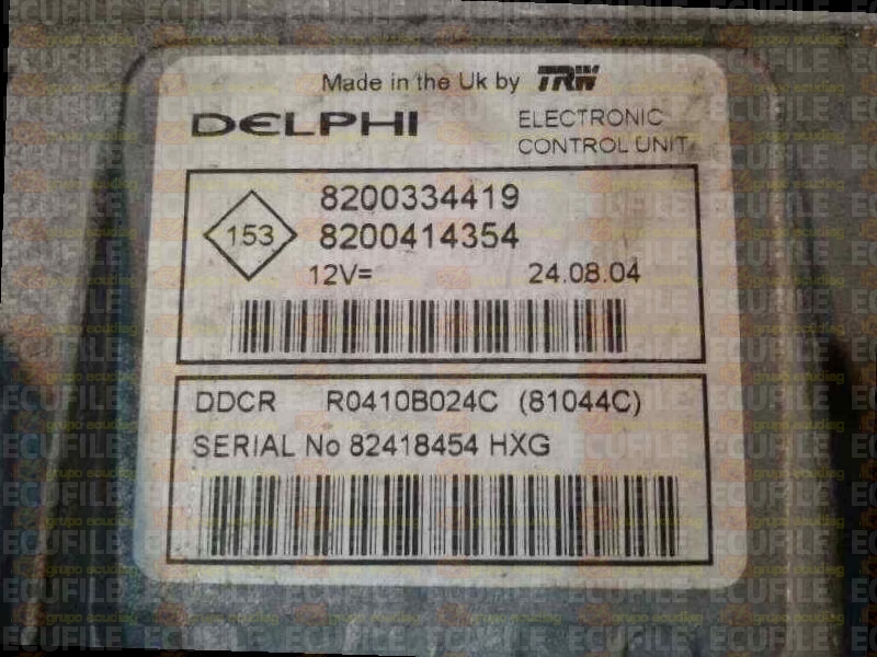 DELPHI TRW DDCR R0410B024C 81044C RENAULT MEGANE II 1.5 DCI 82HP 8200334419 8200414354 8200426753 - 0889