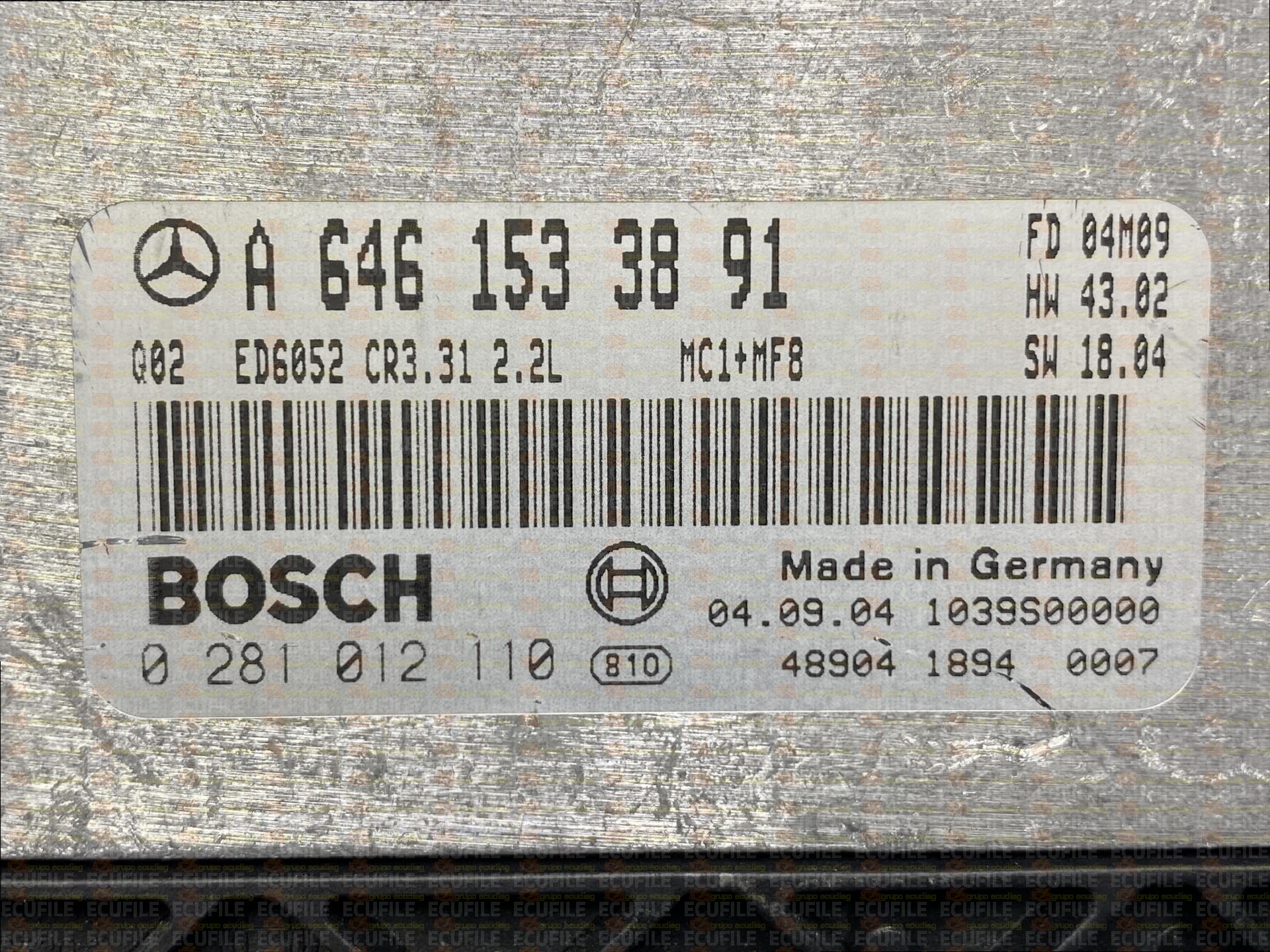 BOSCH EDC16C2-7.31 0281012110 MERCEDES W639 VITO II 109 VIANO I 2.2 CDI 88HP A6461533891 1037371340