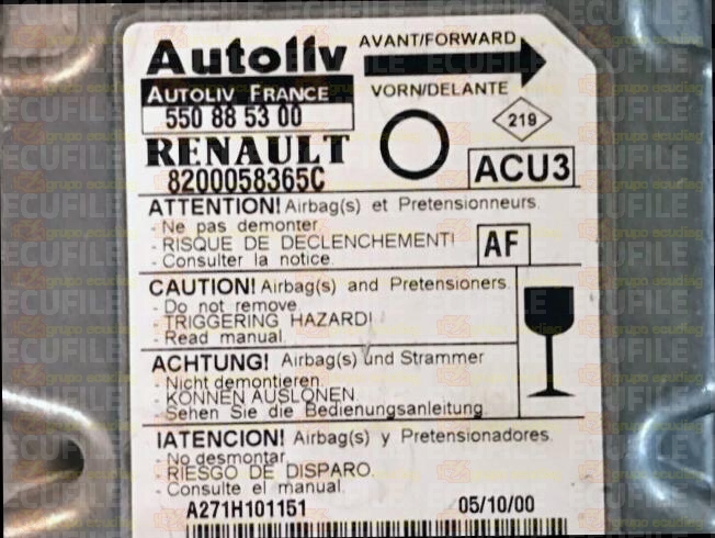 AUTOLIV ACU3 550885300 RENAULT TWINGO I 8200058365C AF EEPROM 95080