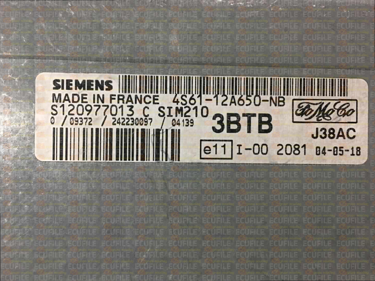 SIEMENS SIM210 S120977013C FORD FUSION 1.6 4S61-12A650-NB F1491E6000000