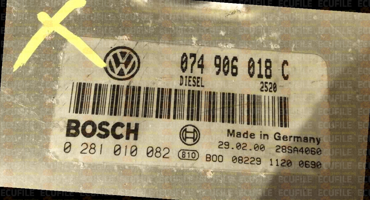 BOSCH EDC15VM+2.V1 0281010082 VOLKSWAGEN TRANSPORTER T4 2.5 TDI 102HP 074906018C 2520