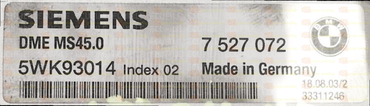 SIEMENS MS45.0 5WK93014 BMW E60 520i 2.2i 170HP 7527072 7550075 - CA456N0B.DAT