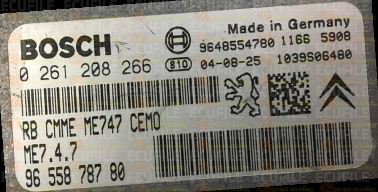 BOSCH ME7.4.7 0261208266 PSA 9655878780 EEPROM 95320