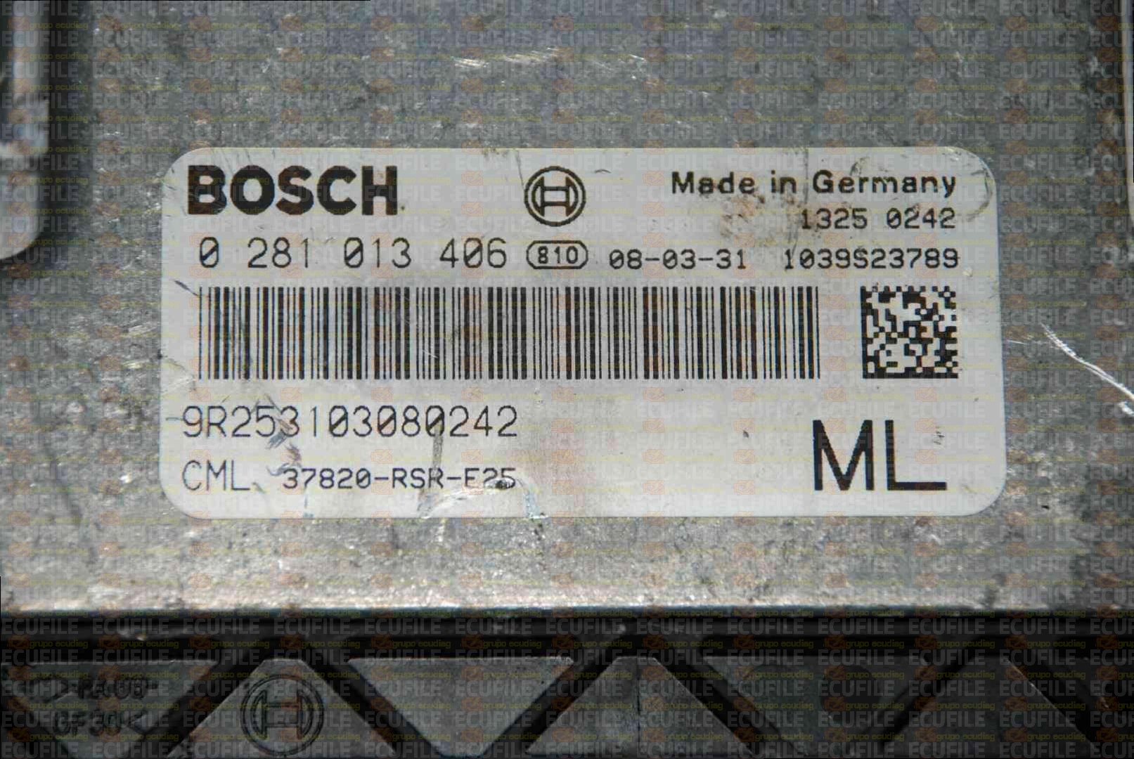 BOSCH EDC16C7-10.73 0281013406 HONDA CIVIC 2.2 CDTI 37820-RSR-E25 1037390593