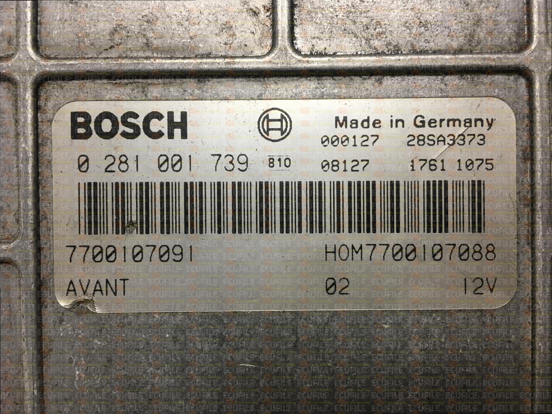BOSCH EDCMSA15.5-5.4 0281001739 RENAULT MEGANE I SCENCI 1.9 DTI 98HP HOM7700107088 7700107091 1037357404-1037357405