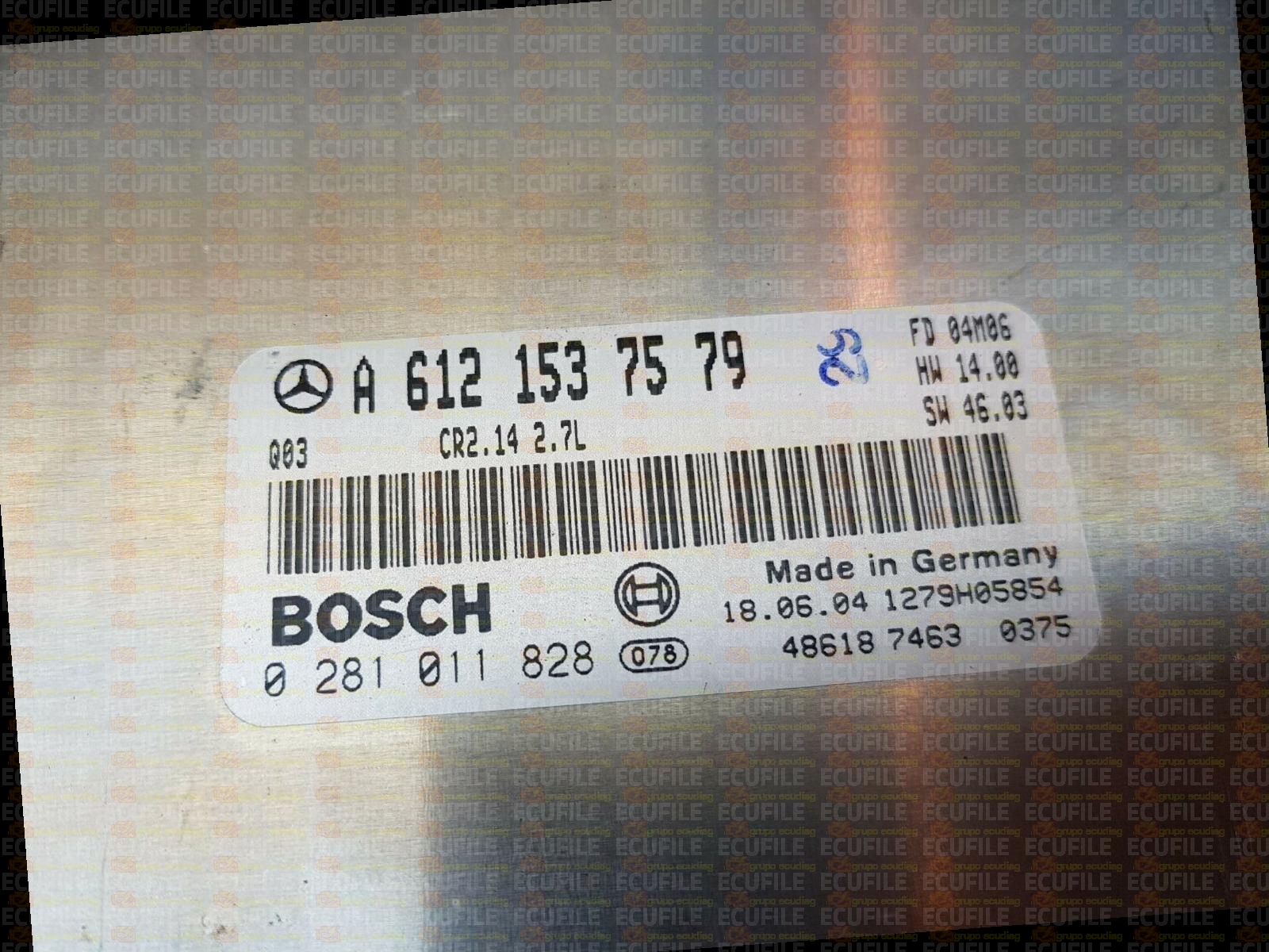 BOSCH EDC15C6-4.14 0281011828 MERCEDES W203 C270 II 2.7 CDI 170HP A6121537579 1037365306