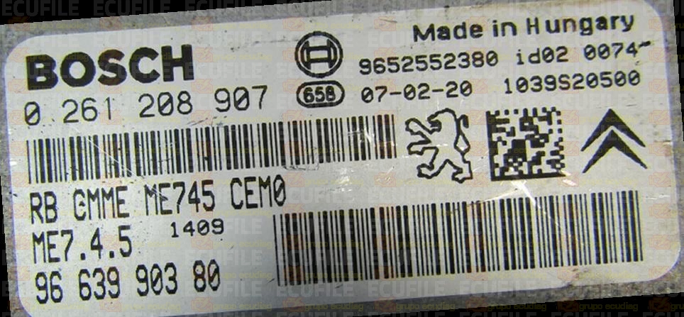 BOSCH ME7.4.5 0261208907 PSA 9663990380 EEPROM 95320