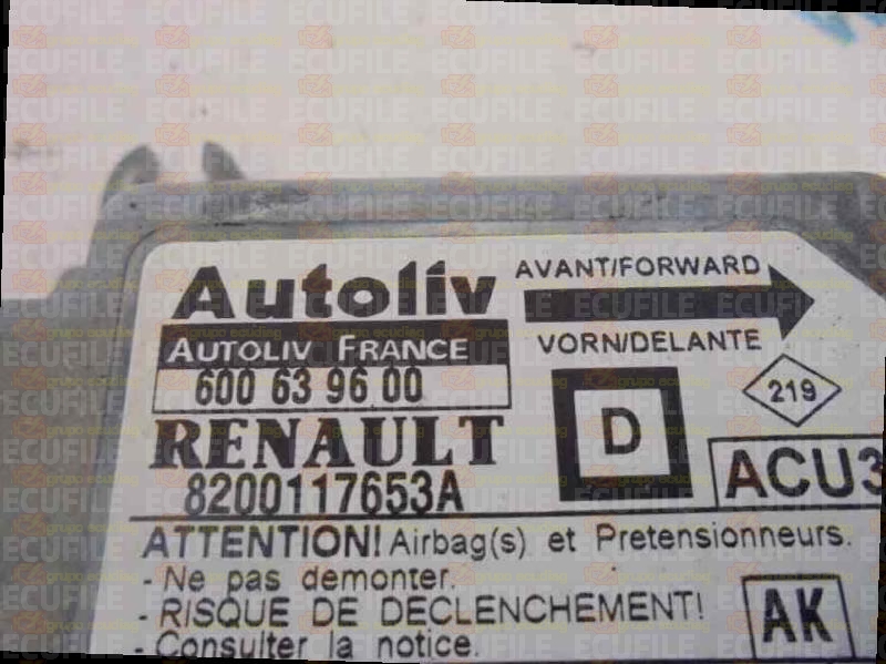 AUTOLIV ACU3 600639600 RENAULT MEGANE SCENIC I 8200117553A AK EEPROM 95080