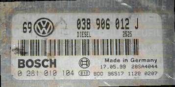 BOSCH EDC15VM+2.V1 0281010104 VOLKSWAGEN GOLF IV 1.9 SDI 68HP 038906012J 2525