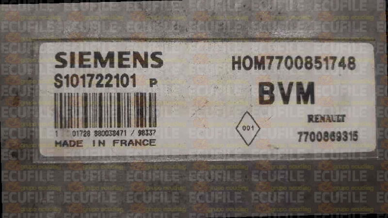 SIEMENS FENIX S101722101G RENAULT 7700869315 HOM7700851748 EEPROM MC68HC11