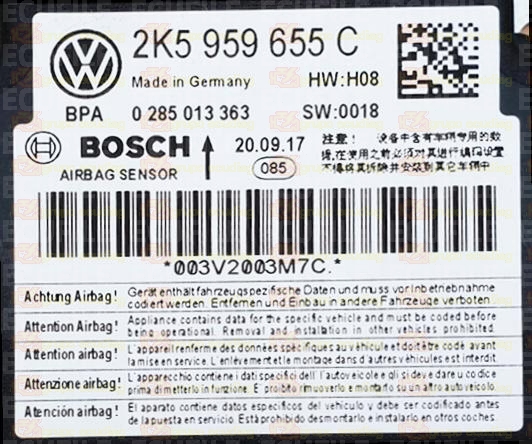 BOSCH 0285013363 VOLKSWAGEN CADDY IV (SA) 2K5959655C HW H08 SW 0018 EEPROM 95320