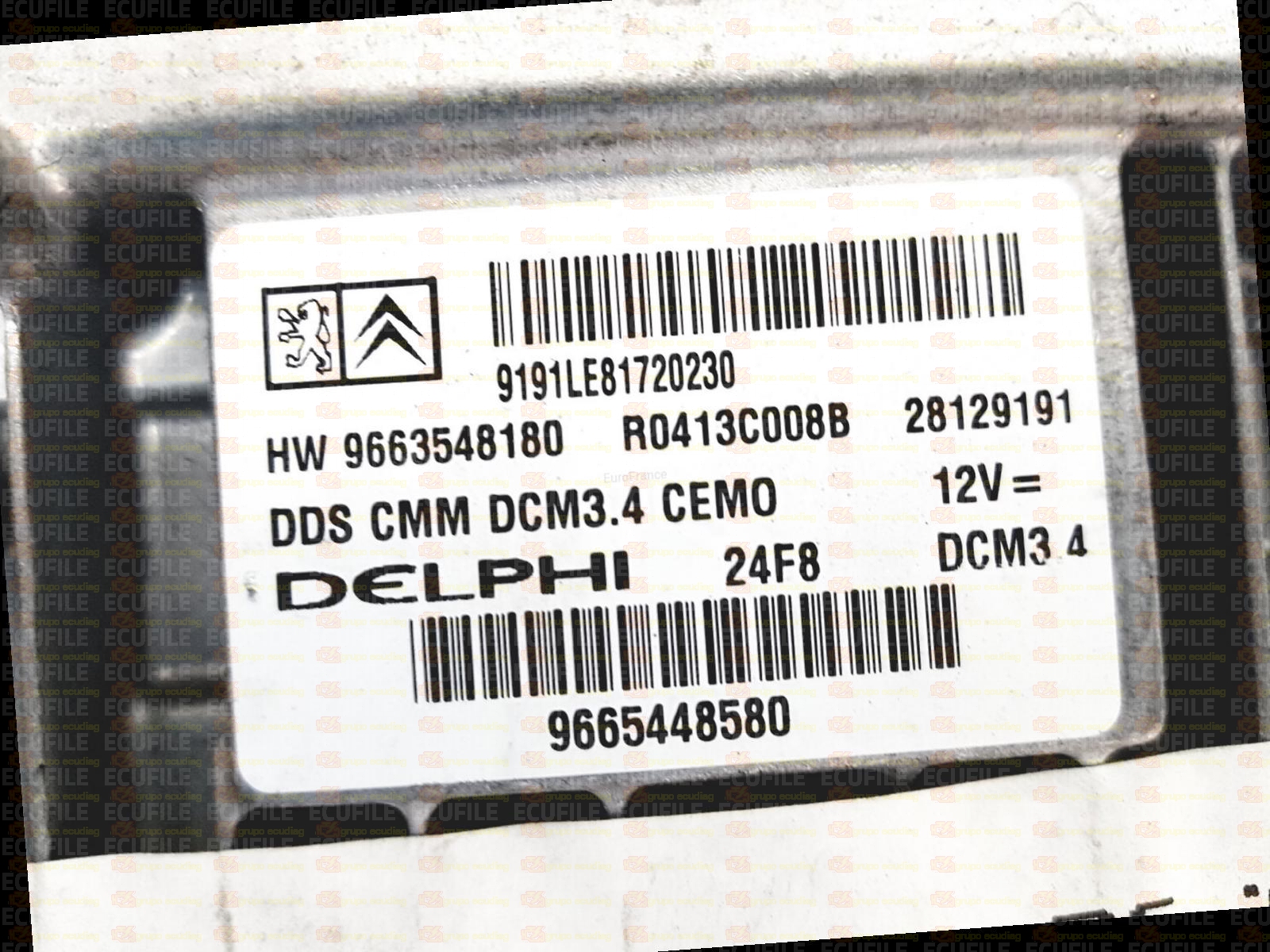 DELPHI DCM3.4 R0413C008B 28129191 PEUGEOT 308 2.0 HDI HW 9663548180 SW 9665448580 EEPROM 95320