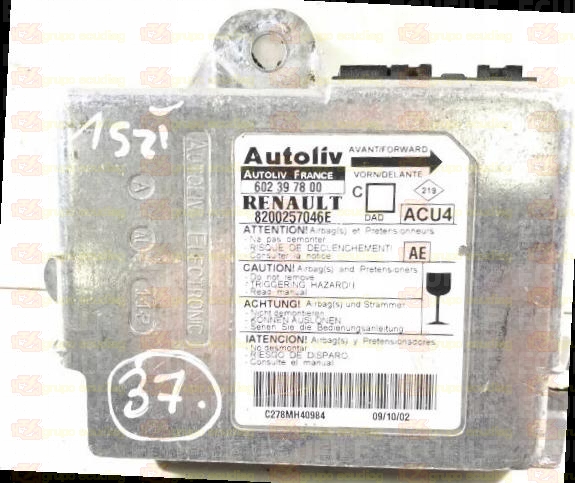 AUTOLIV ACU4 602397800 RENAULT MEGANE II 8200257046E AE EEPROM 95160