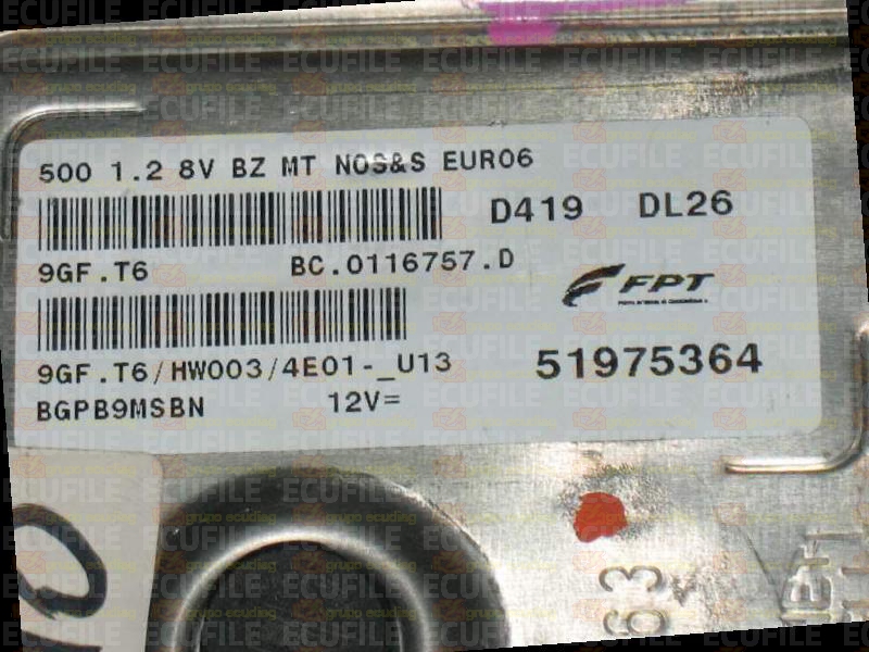 MAGNETI MARELLI 9GF.T6 BC.0116757.D FIAT 500 1.2 51975364 HW003 EEPROM 95640