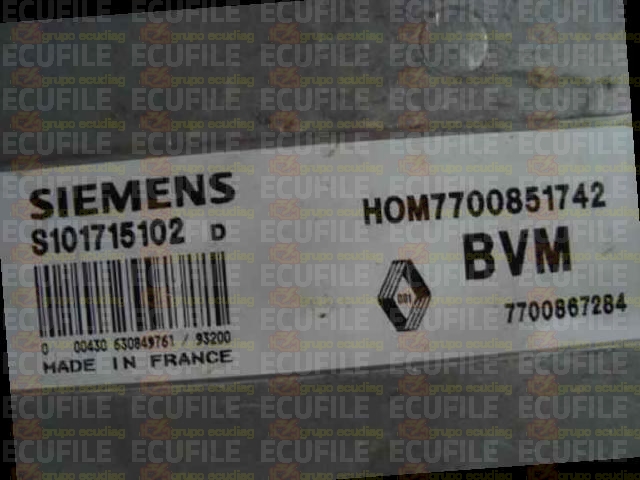 SIEMENS FENIX S101715102D RENAULT 7700867284 HOM7700851742 EEPROM MC68HC11