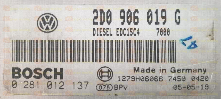 BOSCH EDC15C4-8.70 0281012137 VOLKSWAGEN LT II 2.8 TDI 158HP 2D0906019G 1037371967 - 7000