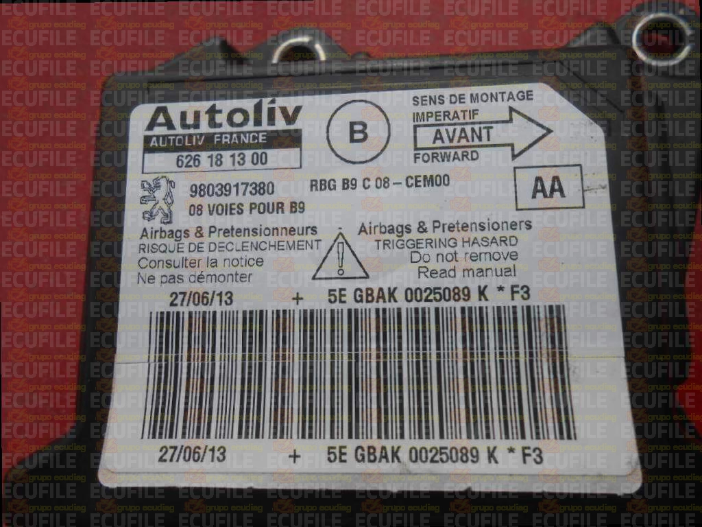 AUTOLIV 626181300 CITROEN BERLINGO PEUGEOT PARTNER 9803917380 AA