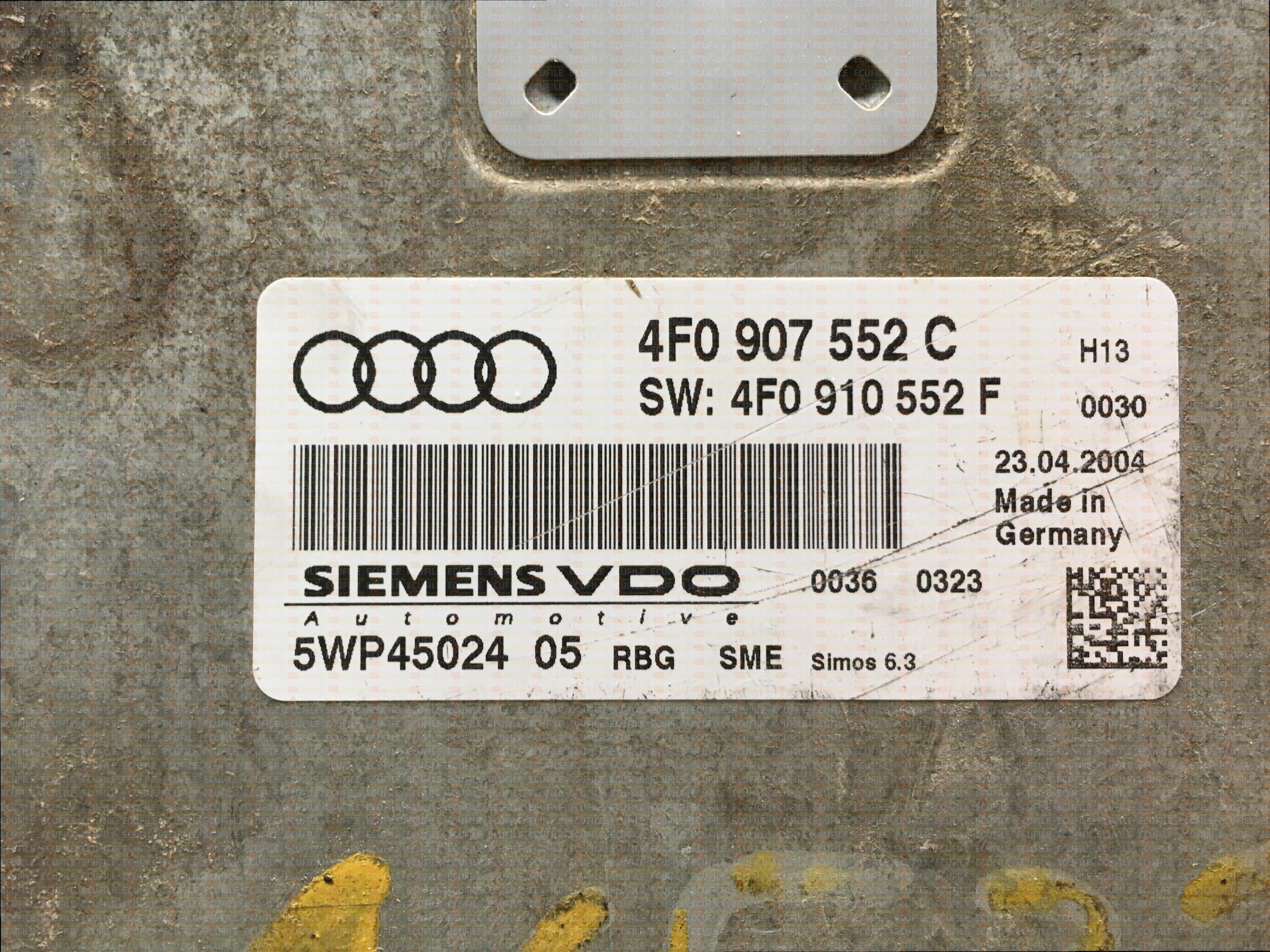 SIEMENS VDO SIMOS 6.3 5WP45024 AUDI A6 2.4 V6 177HP 4F0907552C 4F0910552F