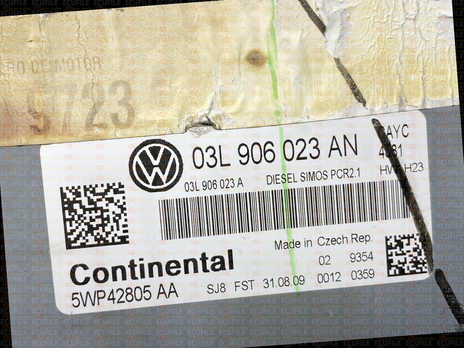 CONTINENTAL SIMOS PCR2.1 5WP42805AA VOLKSWAGEN GOLF VI 1.6 TDI 90HP 03L906023A 03L906023AN 03L906023B SM2G0M0000000-9971