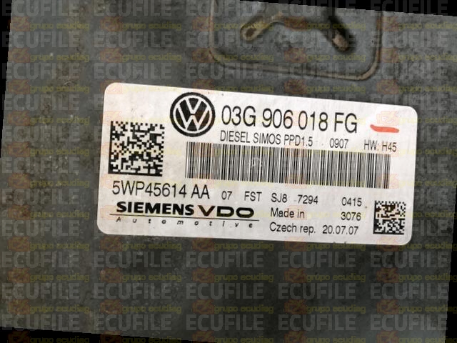 SIEMENS VDO SIMOS PPD1.5 5WP45614AA VOLKSWAGEN PASSAT VI 2.0 TDI 140HP 03G906018FG SN100L3000000-0907