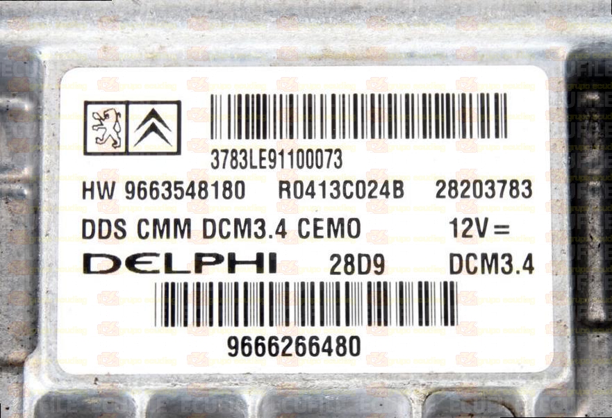 DELPHI DCM3.4 R0413C024B 28203783 CITROEN C5 PEUGOET 407 2.0 HDI HW 9663548180 SW 9666266480 EEPROM 95320