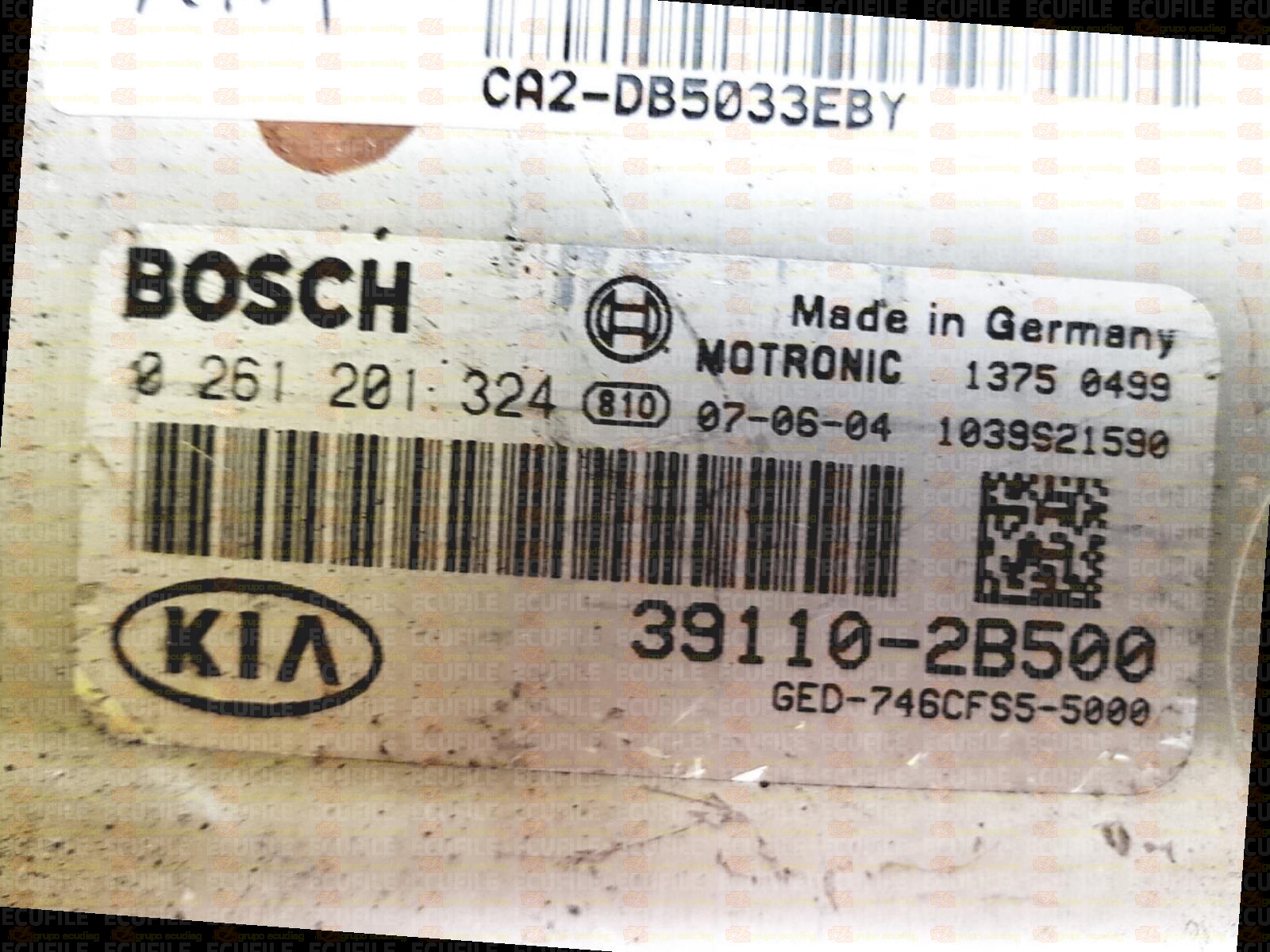 BOSCH M7.9.8 0261201324 KIA CEED 1.6i 122HP 39110-2B500 391102B500 GED-746CFS5-5000