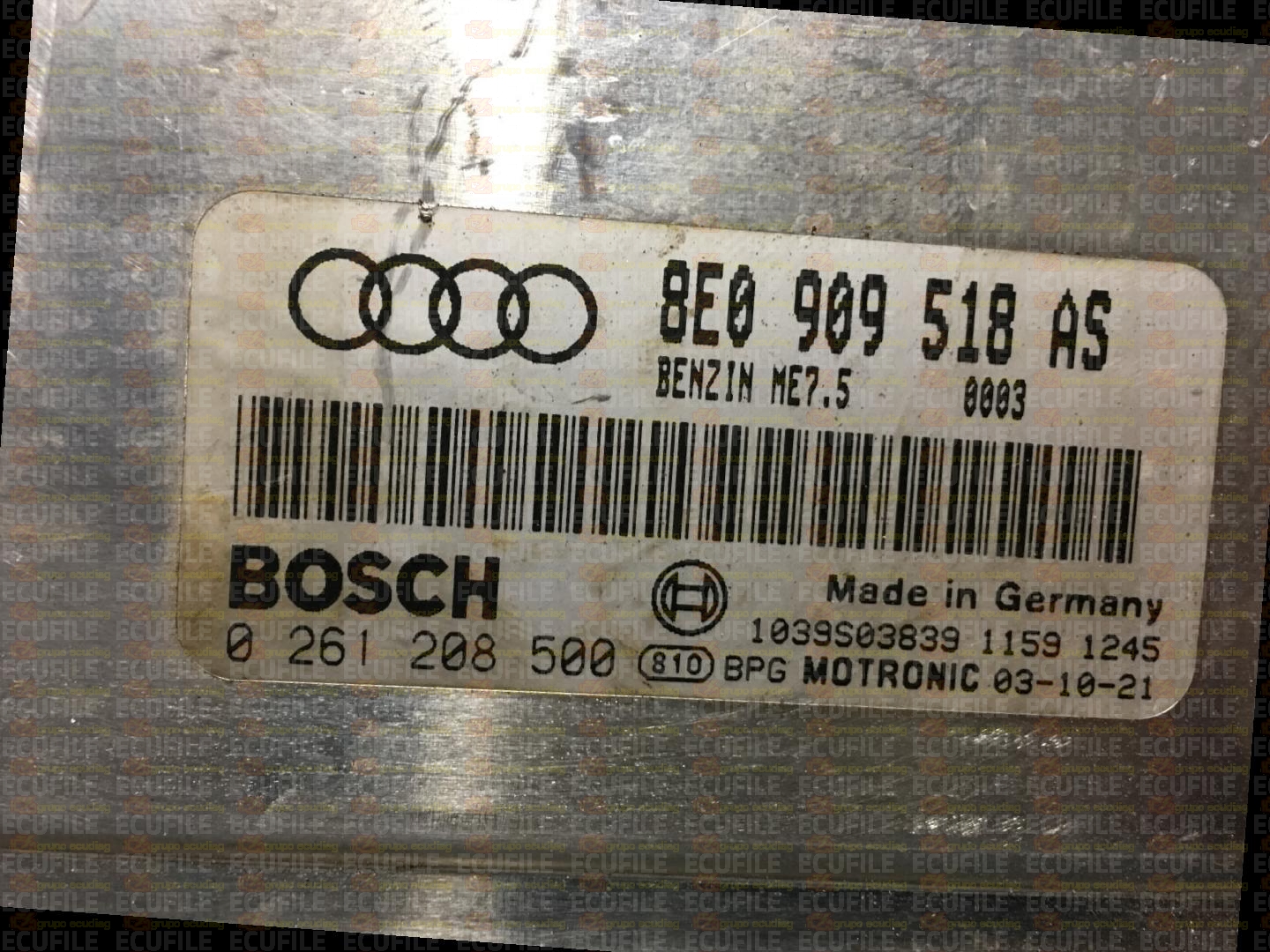 BOSCH ME7.5 0261208500 AUDI A4 II 1.8T 190HP 8E0909518AS 1037369011 - 0003