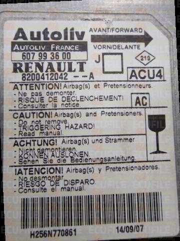 AUTOLIV ACU4 607993600 RENAULT SCENIC II 8200412042A AC EEPROM 95160