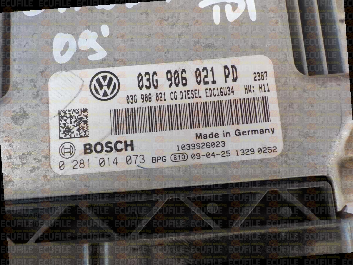 BOSCH EDC16U34-3.41 0281014073 VOLKSWAGEN CADDY III 1.9 TDI 105HP 03G906021CG 03G906021PD 2387 - 1037393550