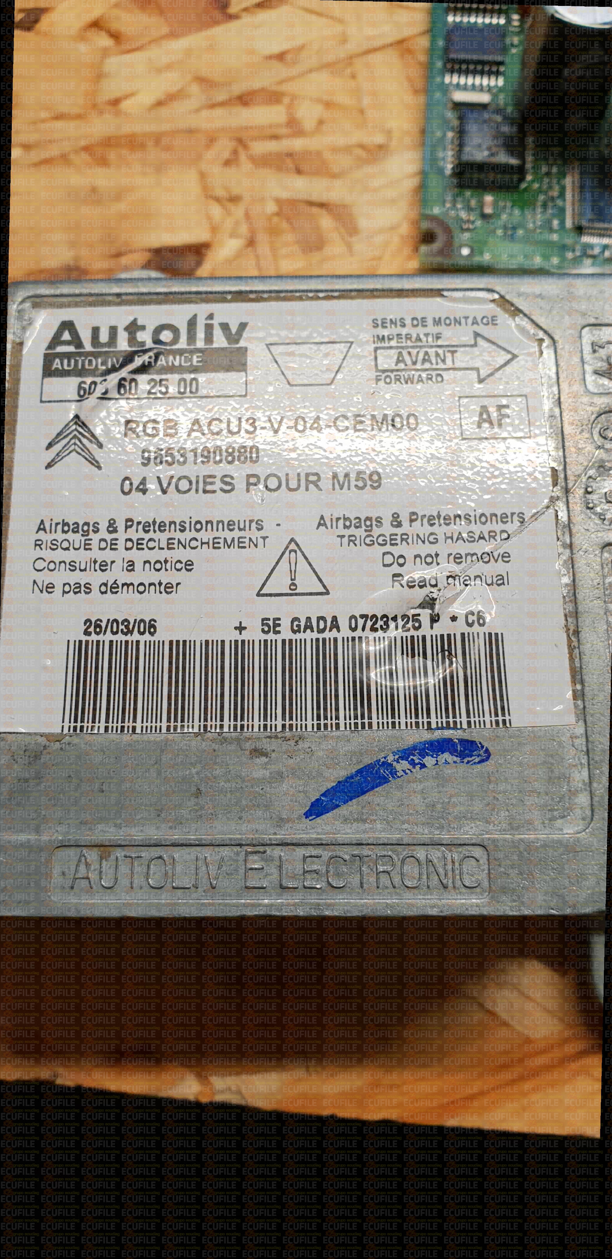 AUTOLIV 603602500 CITROEN BERLINGO PEUGEOT PARTNER 9653190880  EEPROM 95080