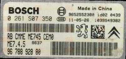 BOSCH ME7.4.5 0261S07350 PSA 9678892880 EEPROM 95320