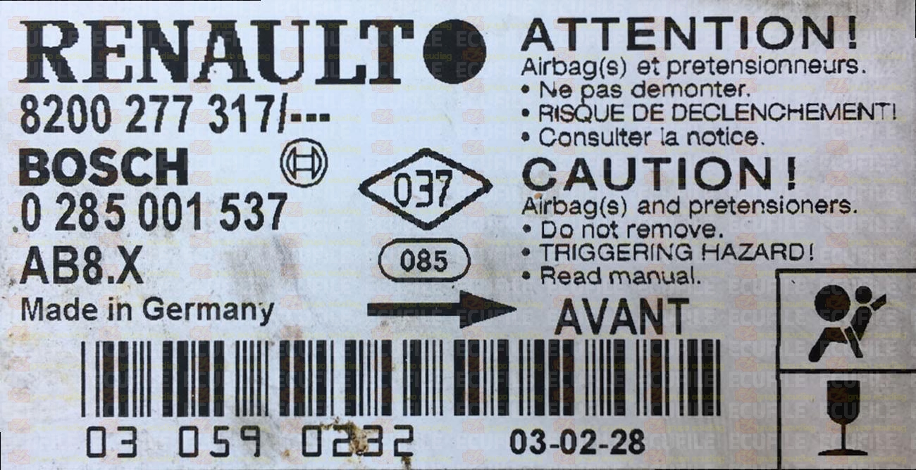 BOSCH AB8.X 0285001537 RENAULT CLIO II 8200277317
