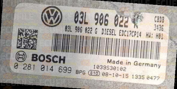 BOSCH EDC17CP14-3.4 0281014699 VOLKSWAGEN SCIROCCO I 2.0 TDI 140HP 03L906022G 03L906022R 9979 - 1037564227