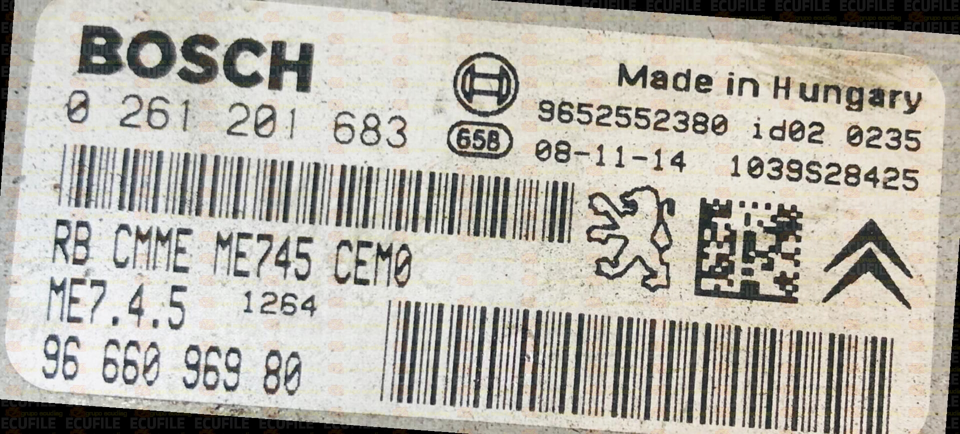 BOSCH ME7.4.5 0261201683 PSA 9666096980 EEPROM 95320
