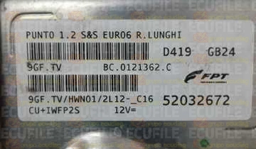 MAGNETI MARELLI 9GF.TV BC.0121362.C FIAT PUNTO 1.2 52032672 HWN01 EEPROM 95640