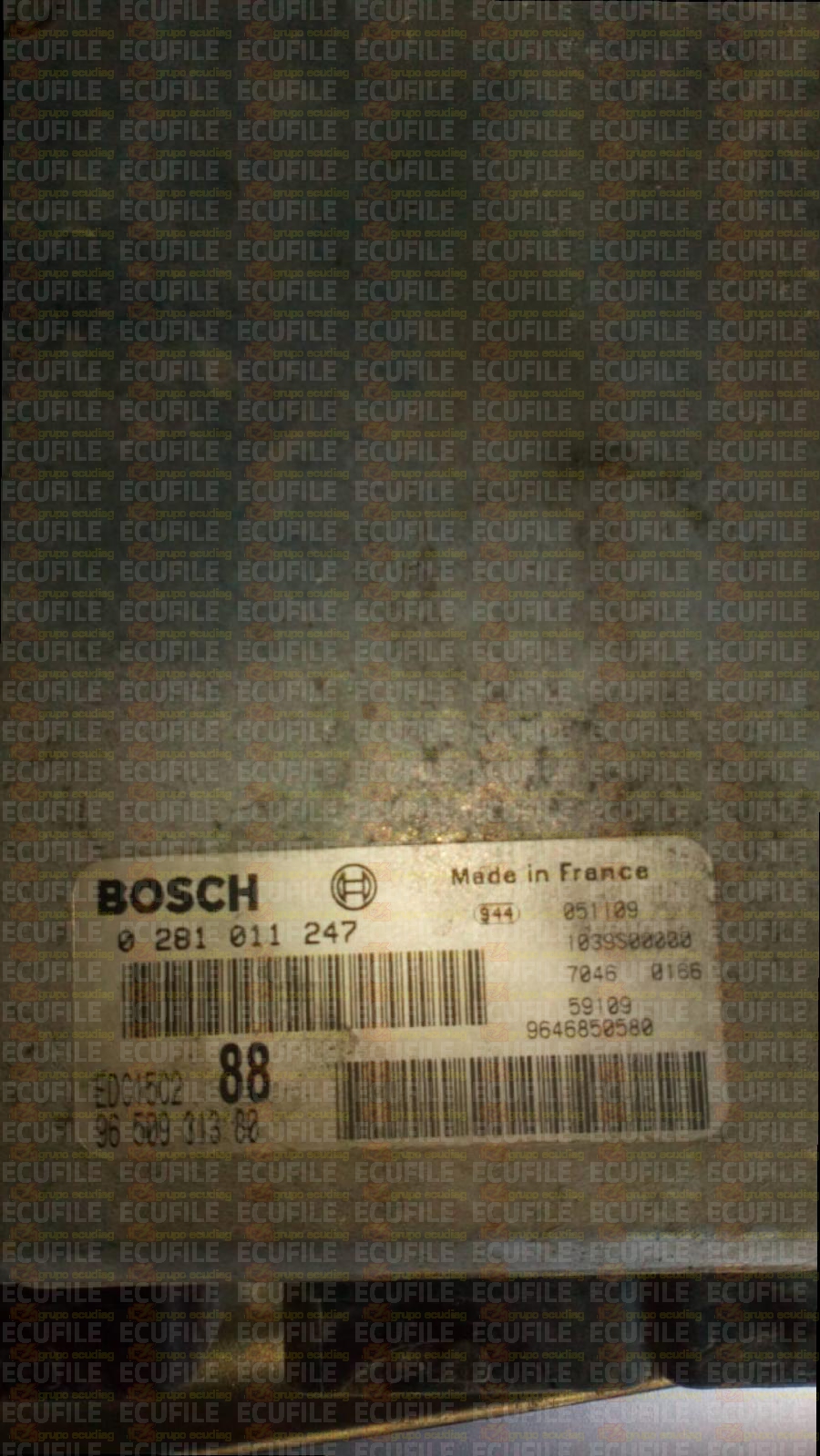 BOSCH EDC15C2-11.2 0281011247 CITROEN JUMPY PEUGEOT EXPERT FIAT SCUDO 2.0 HDI JTD 110HP 9650931380 1037368842
