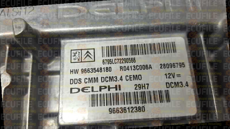 DELPHI DCM3.4 R0413C006A 28096795 CITROEN C5 PEUGEOT 407 2.0 HDI HW 9663548180 SW 9663612380 EEPROM 95320