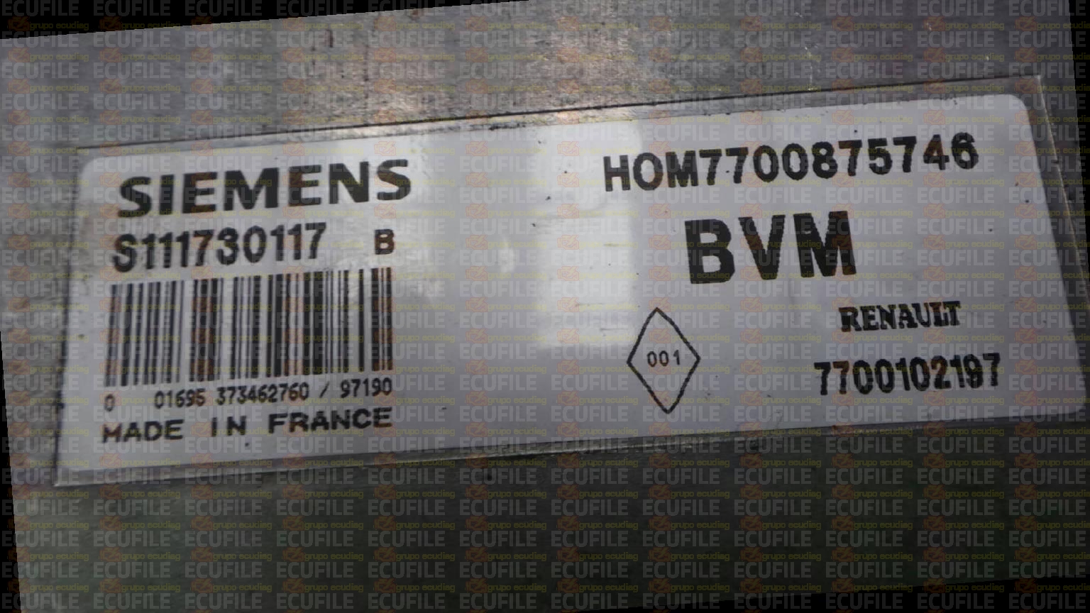 SIEMENS FENIX S111730117B RENAULT 7700102197 HOM7700875746 EEPROM MC68HC11