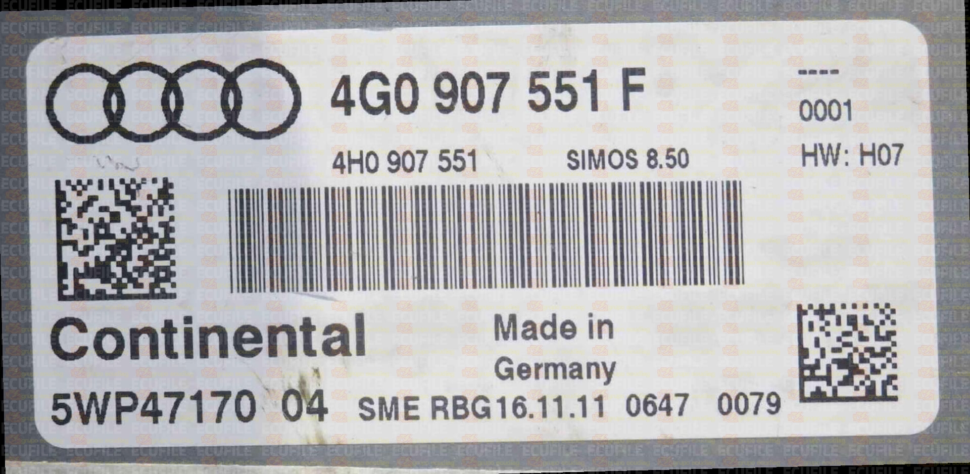 CONTINENTAL SIMOS 8.50 5WP4717004 AUDI A7 I 3.0 TFSI 300HP 4H0907551 4G0907551F S8500L2000000 - 0006