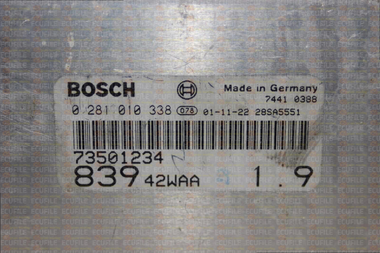 BOSCH EDC15C7-2.13 0281010338 LANCIA LYBRA 1.9 JTD 115HP 73501234 1037363108