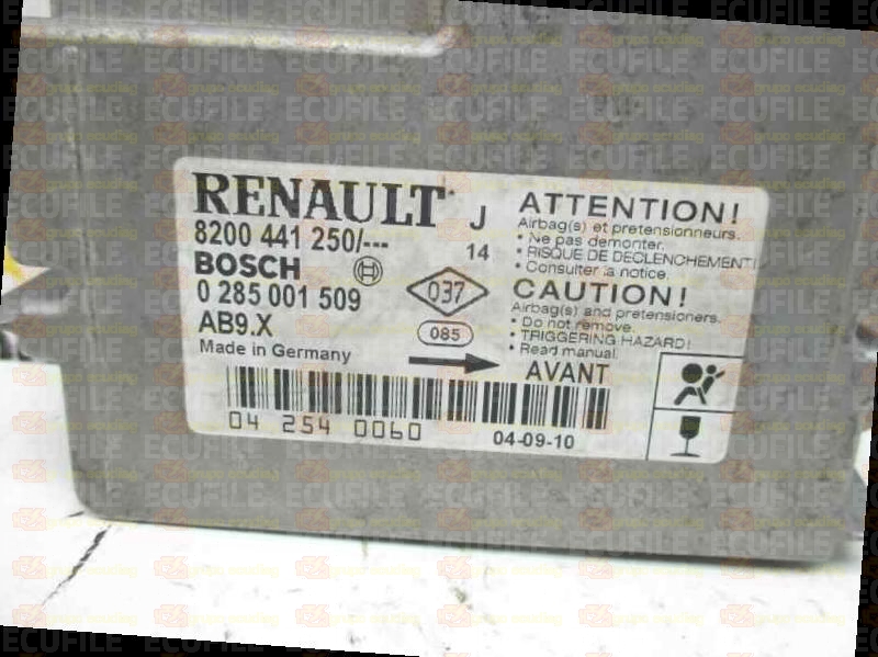 BOSCH AB9.X 0285001509 RENAULT MODUS I 8200441250 EEPROM 95160