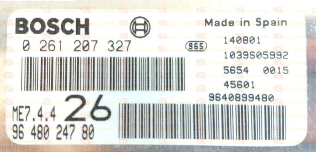 BOSCH ME7.4.4 0261207327 PSA 9648024780 EEPROM 95160