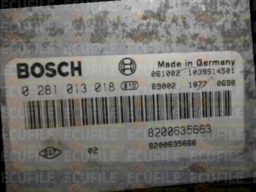 BOSCH EDC16C36-3.1 0281013018 RENAULT MASTER II 2.5 DCI 145HP 8200635663 8200635666 1037383340-8200726717