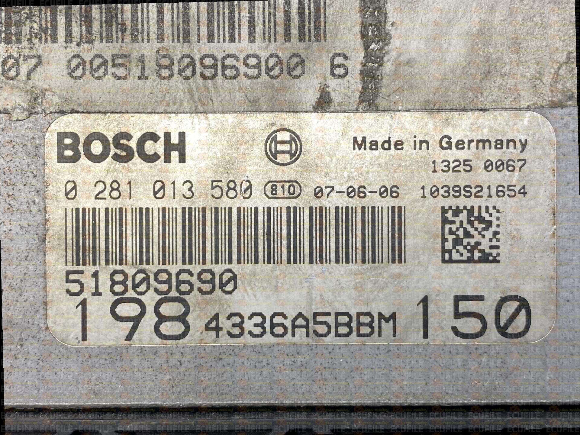 BOSCH EDC16C39-5.W2 0281013580 FIAT BRAVO II 1.9 JTD 150HP 51809690 1037387629