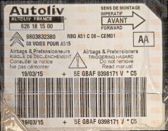 AUTOLIV 626181500 CITROEN C3 9803832380 AA