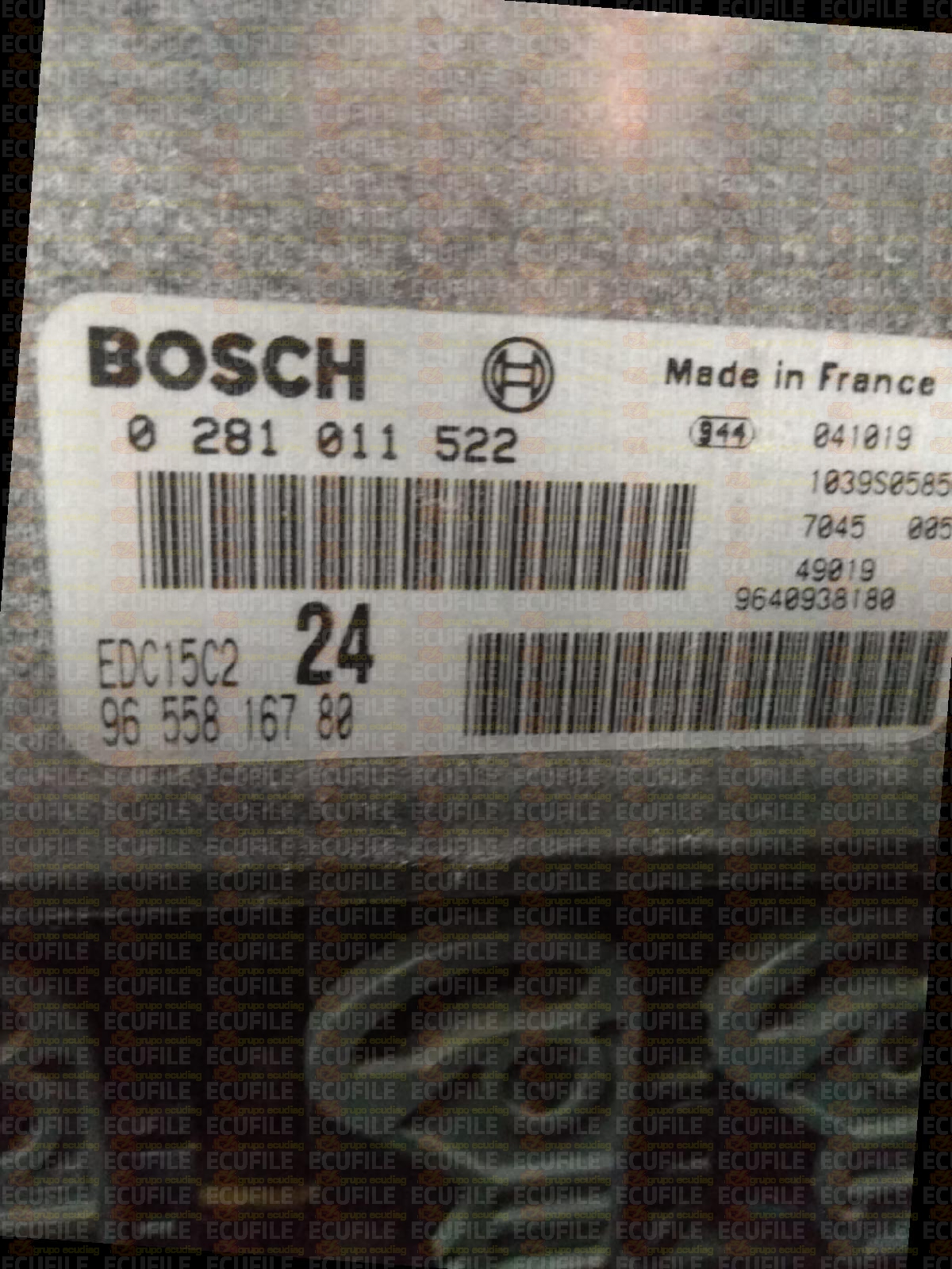 BOSCH EDC15C2-10.1 0281011522 CITROEN C8 PEUGEOT 807 FIAT ULYSSE LANCIA PHEDRA 2.2 HDI JTD 128HP 9655816780 1037370785