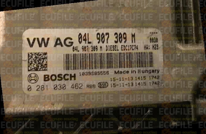 BOSCH EDC17C74-3.24 0281030462 VOLKSWAGEN TOURAN II 2.0 TDI 150HP 04L907309M 04L906026EA 10SW003681-1761