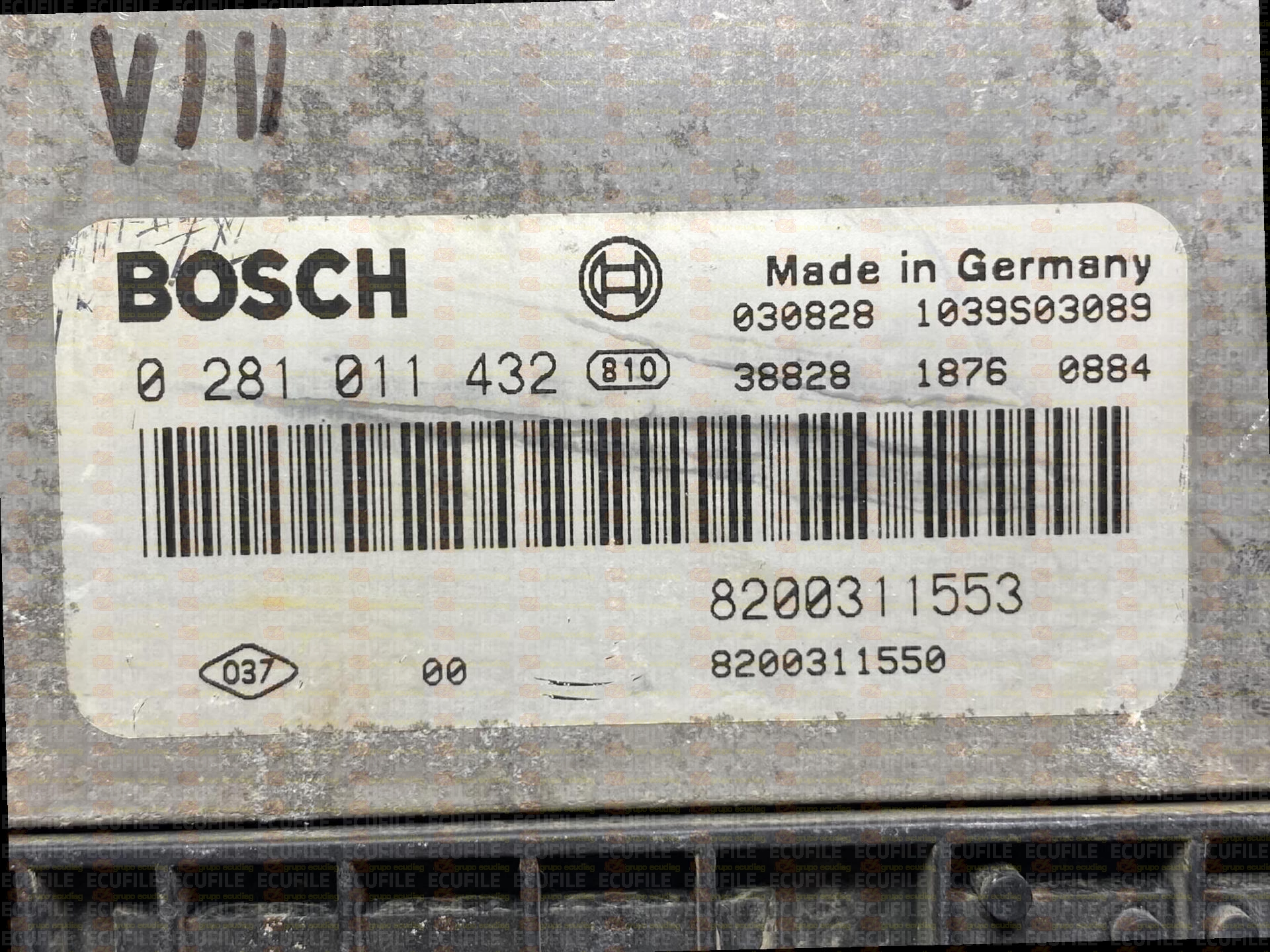 BOSCH EDC15C13-6.2 0281011432 NISSAN INTERSTAR I 2.5 DCI 115HP 8200311550 8200311553 1037368929 - 7007