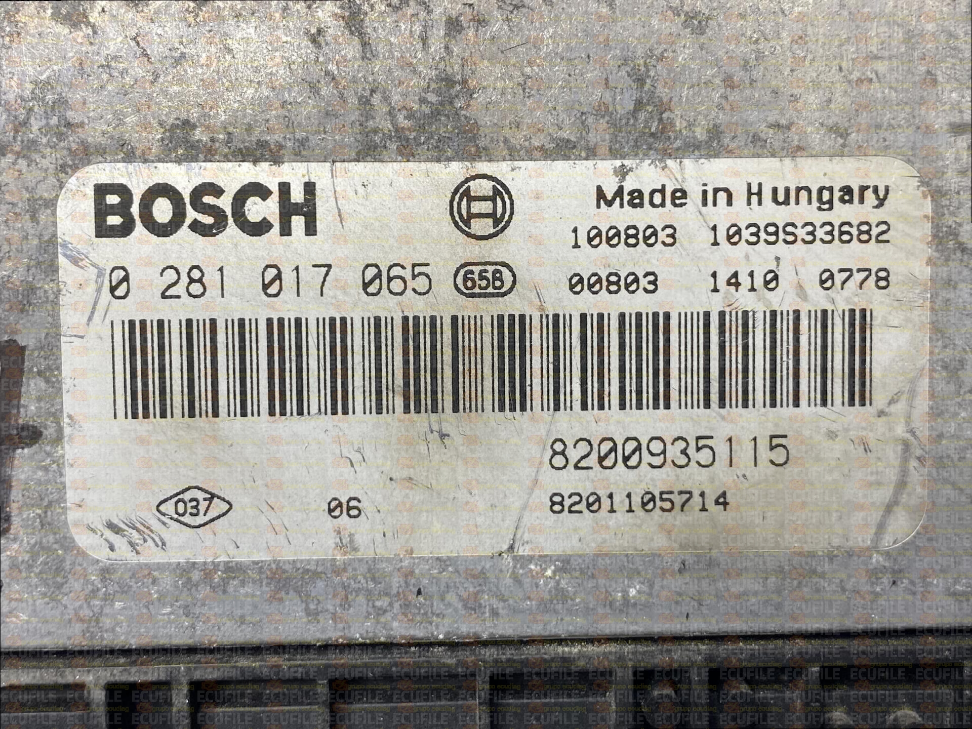 BOSCH EDC16C36-3.3 0281017065 RENAULT TRAFIC II 2.0 DCI 114HP 8200935115 8201105714 1037503138-8201133411