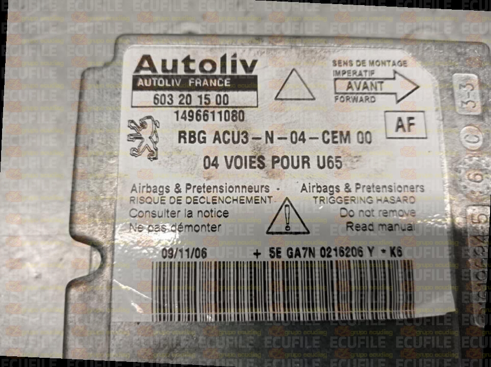 AUTOLIV 603201500 CITROEN JUMPY PEUGEOT EXPERT FIAT SCUDO 1496611080 AF EEPROM 95080